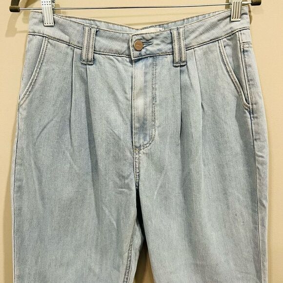 PAIGE light wash pleated trouser cuff jeans size 27 - Picture 6 of 12